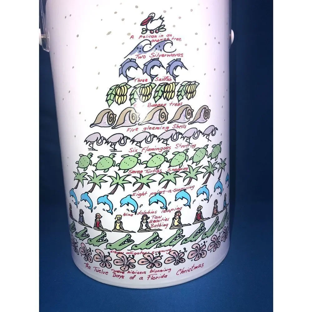 Shelton Ware Vintage The Twelve Days Of A Florida Christmas Ice Bucket.